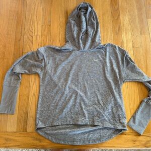 Nike Run Gray funnel Hooded Long Sleeve Top